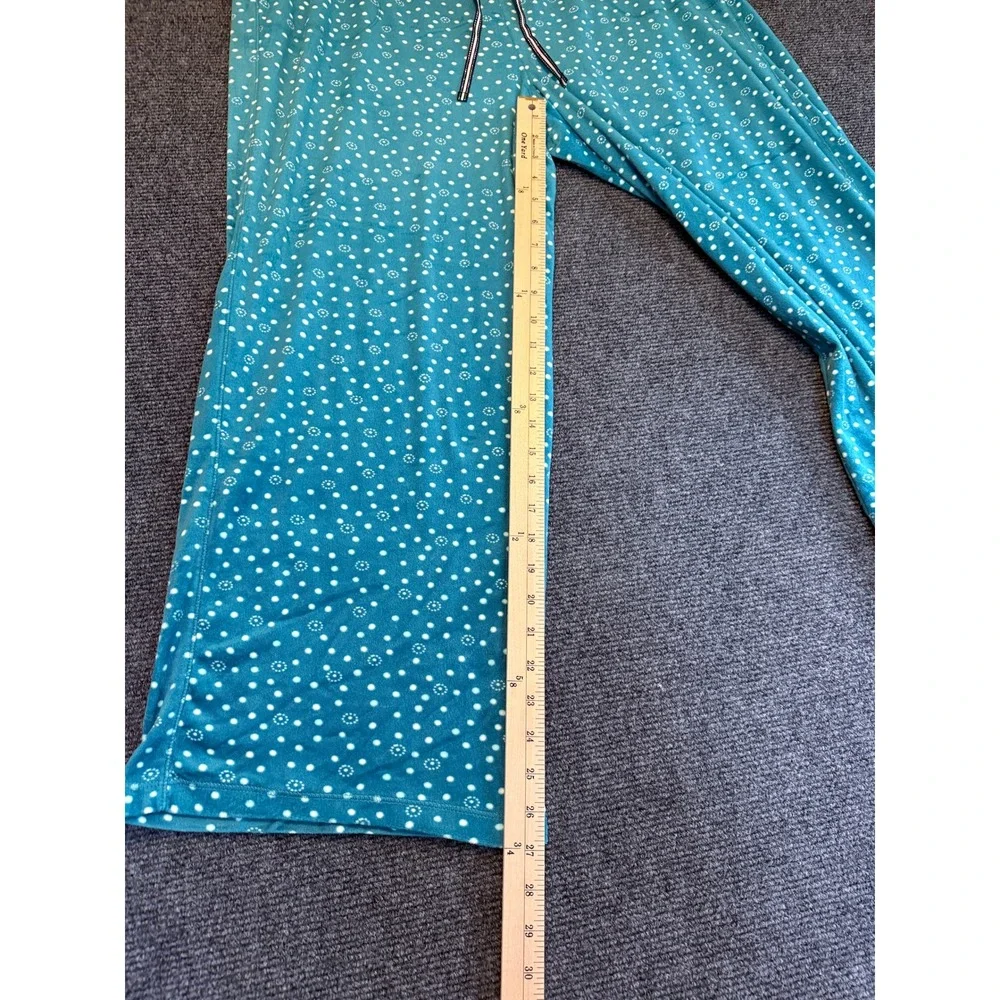 Nautica Pajama Pants Women XXL Teal Excellent Polka Dot Loungewear Drawstring‎